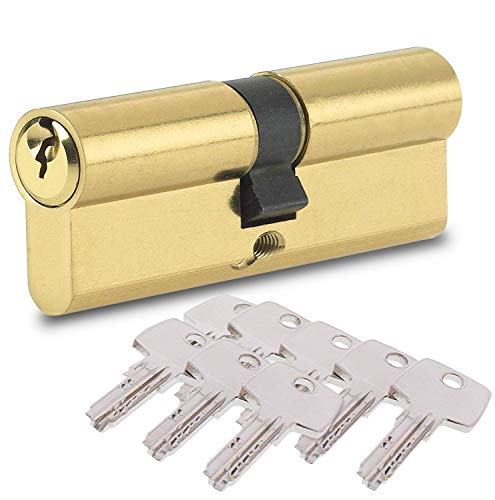 BETOY Cerradura cilíndrica con 8 llaves de seguridad, cerradura de perfil para puerta 40/40 (80 mm)