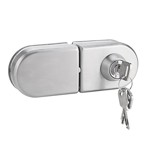 Cerradura de la puerta - Cerradura de seguridad antirrobo de la Cerradura, con pestillo de la puerta de acero inoxidable llaves para uso en puertas de vidrio grueso de 10~12 mm Cerradura para puerta