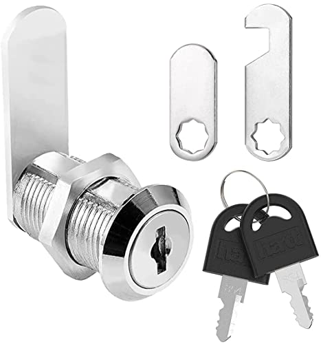 Litensh Cerradura de buzón de seguridad de 25 mm, cerradura de buzón de correo, cerradura de leva de cajón de gabinete, cerradura de puerta de caja de herramientas con llaves (1, 25 mm)