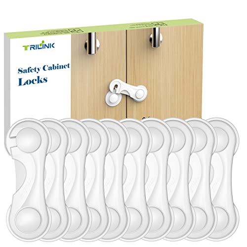 Seguridad Cajones Bebe 10 pcs, Seguridad Puertas NiñOs, Cierres Seguridad Bebe, Cerraduras Contra NiñOs para Armarios Refrigeradores, Adhesivo Fuerte Sin PerforacióN-Duradero-para Muebles De Cocina