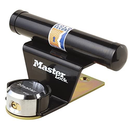 Master Lock 1488EURDAT Protector para puerta de garaje vertical con cerradura con llave, negro
