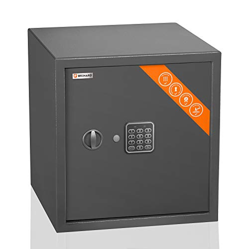 Brihard Business Caja Fuerte electrónica - 40x38x38cm Caja Seguridad Digital Pantalla LED y Estante extraíble - Caja Fuerte Seguridad Oficina y hogar