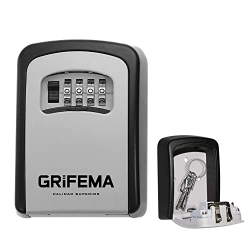 GRIFEMA GA1003 Caja de Seguridad para Llaves, Caja de Cerradura, Armarios de llaves, Pared, Gris