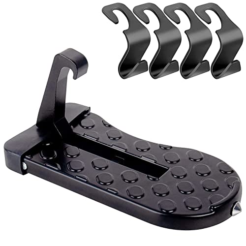 CTDMJ Pedal Puerta Coche Plegable Pedal Estribos para Peldaños Puertas Coche Paso Puerta Pedalcoche Coche Aleación Aluminio con Martillo Seguridad para SUV, RV, Business Car, Family Car