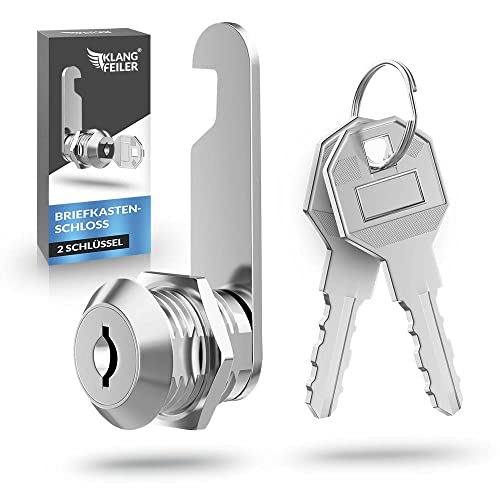 Klangfeiler® Cerradura de buzón - 2 llaves - cerradura armario - bombín cerradura buzón - bombin buzon - cerradura para armario