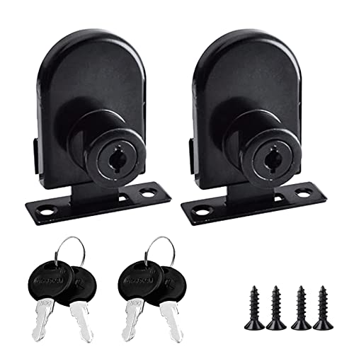 2 cerraduras de vidrio para gabinete de vino, sin taladro, para vidrio de 5 a 8 mm de grosor, para vitrina de centro comercial, vitrina de cristal para gabinete de vino, puerta de joyería (negro)