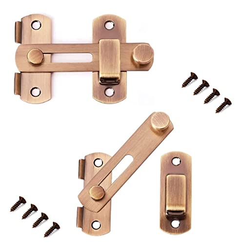 Boutihao 2 Pcs Pestillo Puerta Corredera, Pestillo de Puerta de Acero Inoxidable Cerradura de Puerta Corredera con Cierre de Hebilla para Puertas, Habitaciones, Jardines, Armarios