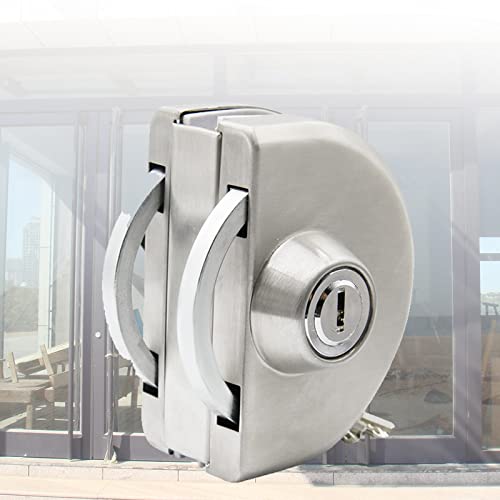 BIWASimple Cerradura De Puerta De Vidrio Templado, Control De Acceso Corredizo De Acero Inoxidable De Doble Puerta, para Puertas De Vidrio De 10 Mm a 12 Mm