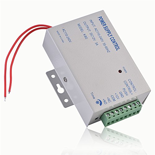 Controlador de fuente de alimentación, 110-240 V CA a 12 V CC, para sistema de control de acceso a la puerta, cámara de intercomunicación Cerradura de perno eléctrico Cerradura magnética Videoportero