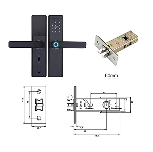 Compatible con la cerradura inteligente eléctrica Bluetooth Tuya con aplicación/huella dactilar biométrica/tarjeta de proximidad/código de acceso temporal/contraseña/desbloqueo de llave (Color : Sing