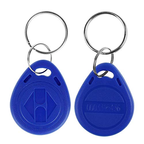 LIBO Tarjeta clave inteligente ID 125KHz Tarjeta de clave de Control de Acceso RFID Proximidad EM4100 TK4100 Keyfobs Llaveros NFC Token (100, Azul)