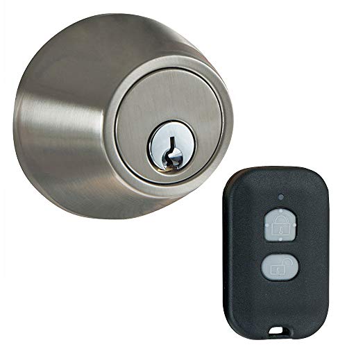 milocks wf-02sn Digital cerrojo con cerradura para puerta de entrada sin llave exterior de A través de mando a distancia para puertas, níquel satinado