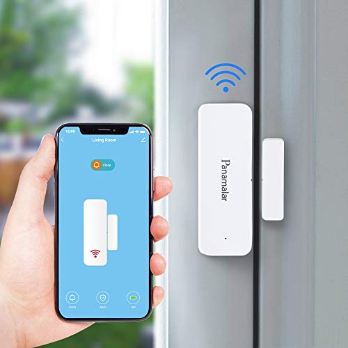 PANAMALAR WiFi Sensor de Ventana de Puerta, detección Inteligente de Puerta Abierta o Cerrada, Enviar Alerta al teléfono, Funciona con Alexa Google Home, Accesorios Inteligentes con la Escena