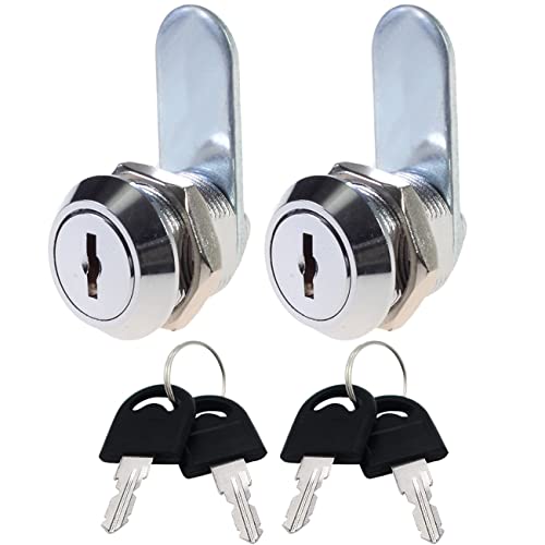 2 Piezas Cerradura de Buzón, Cerradura de Levas de Armario, Cerradura de Seguridad para Buzón, Cerradura para Taquilla para Puerta Cajones Armarios Ventanas, 16 mm Drawer Lock con llave Separada