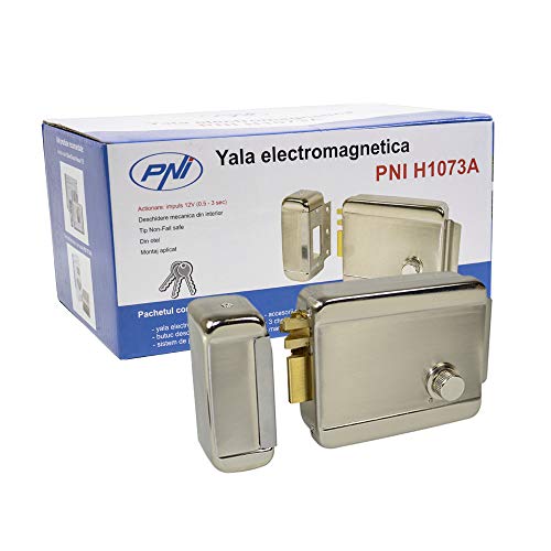 PNI H1073A Cerradura electromagnética, 12 V, Níquel Satinado