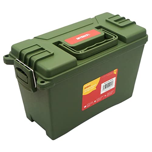 Amtech N0155 - Caja de herramientas con cerradura (resistente a la intemperie, resistente al agua, con doble puntos de bloqueo y capacidad de 4 Kg/4,7 L)