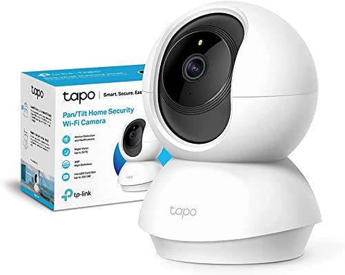 Cámara Wi-Fi interior TP-Link de 3 MP (2K),cámara de vigilancia, visión nocturna,notificaciones en tiempo real,almacenamiento en la nube y MicroSD de hasta 256 GB, Alexa y Google Assistant (Tapo C210)