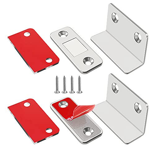 Iman Puerta Adhesivo Jiayi 2 Pcs Cierre Magnetico Para Puerta Forma de L Pestillo Puerta Corredera Iman Armario Magnético Pestillo de Cocina Mueble Cierre Cajones Alacena Clausura Cerradura Magnetica