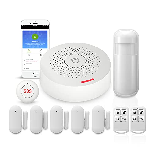 PGST Alarmas para casa WiFi, Alarma sin cuotas, Kit antirrobo con Sirena, Alarma Puerta, Ventanas, mandos, Compatible con Alexa Google Home