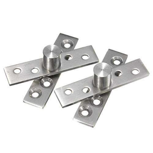 Cerradura de pernos de puerta, Puerta pivotante Bisagra hardware de plata 74mm de longitud 360 grados 2pcs