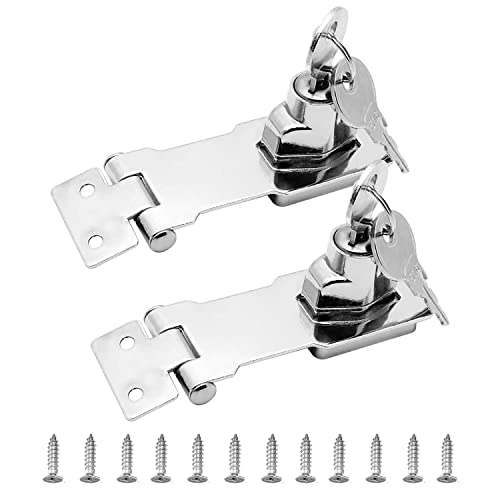 2 Piezas cerradura armario Cerrojo con Llave de Metal MetalCerraduras cerrojo puerta con llave para Taquillas Cajones Alacenas Armarios Cajas Taquillas(95mm X 32mm)