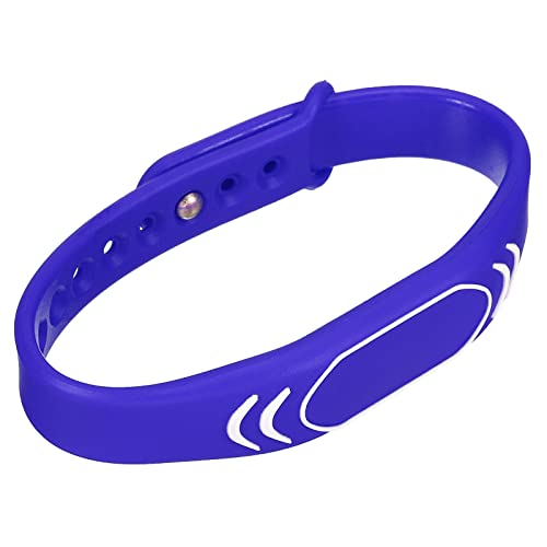 sourcing map ID Tarjeta Llave Pulsera RFID Proximidad 125KHz TK4100 Lectura Solo Sin Contacto Token Etiqueta Pulsera para Puerta Entrada Acceso Control Azul