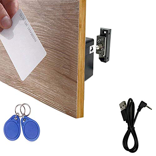 WOOCH Cerradura electrónica del gabinete, cerradura RFID oculta de DIY con cable USB para gabinete de madera cajón armario armario