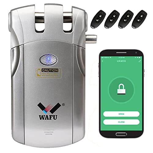Wafu Droquimur | Cerradura invisible inteligente de seguridad WIFI con APP y mandos | Para todas las puertas | Antirrobos y Anti Okupas controlable desde el telefono | iOS y Android