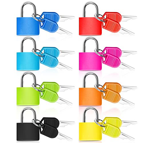 Candado Colores con Llave 8 Piezas Mini Candado para Equipaje Cerraduras de Equipaje con Llaves Cerradura pequeña para Equipaje y Maletas de Viaje Armarios y Archivadores