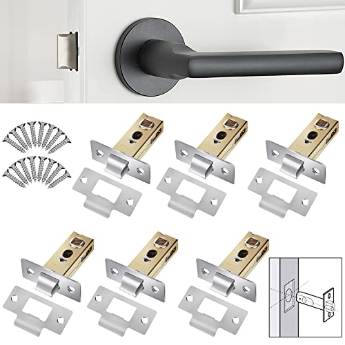 Kigniote 6 cierres tubulares de 45 mm para puerta interna con placa pulida y tornillos compatibles con varias manijas de cerradura de puerta