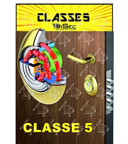 Clase 5 DISEC protección seguridad puertas blindadas Super Corazato - Bronceado - Mostrina alta H11 mm - Integrales 38 mm