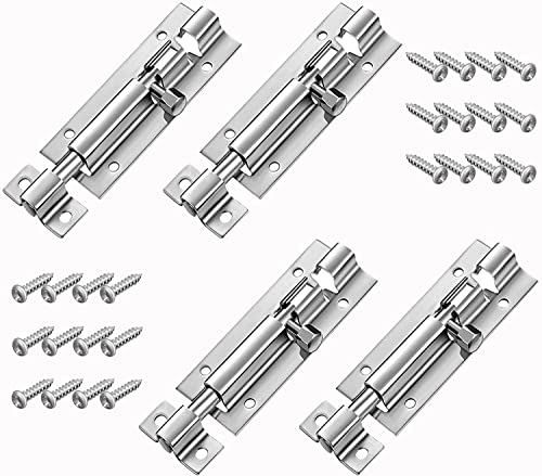 Cerradura deslizante de seguridad para puerta, cierre de perno de barril, cerradura de perno de puerta, cerradura de pernos de puerta, perno deslizante con tornillos para asegurar puertas internas,