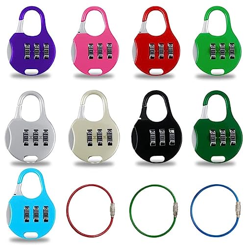 Mini Candado Combinacion De 3 Dígitos, 9 Pcs Candado Taquilla, Combinación Reajustable Para Candado Taquilla Gimnasio, Candado Numerico Para Mochina Equipaje, Gimnasio, Casilleros, Armario