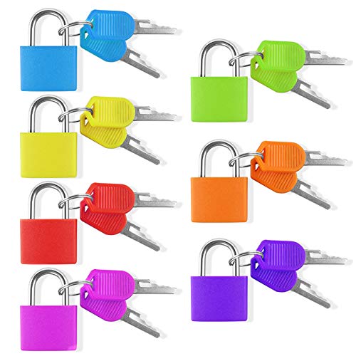 Chudian 7Pcs Candado Colores con Llave Candado Maleta, Candados Pequeños con Llave Candado Coloridos son Fáciles de Distinguir, Cerradura de Seguridad para Equipaje Maleta Viaje y Mochila (7 Colores)